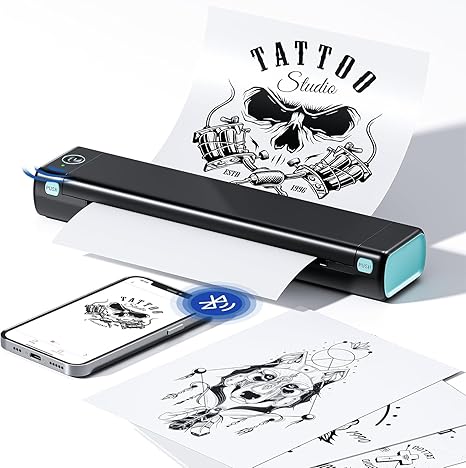 Phomemo M08F Ultra Wireless Tattoo Stencil Printer, Stencil Printer for Tattooing, Thermal Tattoo Printer for Tattoo Artists & Beginners,Compatible with Tablet,Smartphone & PC, Black
