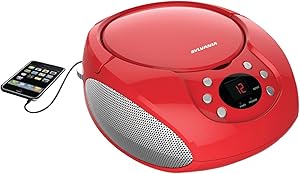 Proscan Elite Portable CD Boombox with AM/FM Radio - Red