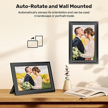 Load image into Gallery viewer, Frameo 10.1 Inch Smart WiFi Digital Photo Frame, 32GB Memory, Auto-Rotate, 1280x800 HD IPS Touchscreen Digital Picture Frame, Wall Mountable, Instantly Share Pictures Videos, for Family, Friends-Black
