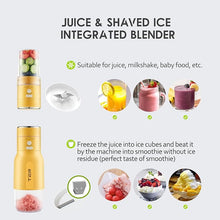 Load image into Gallery viewer, TER Shaved Ice Machine &amp; Juice Blender 2 in 1, Snow Cone Machine Ice Shaver Machine, Portable Blender for Shakes and Smoothies, Cordless Electric, Rechargeable, BPA Free, Yellow
