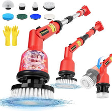 Load image into Gallery viewer, Electric Spin Scrubber Compatible for Milwaukee M18 18V Battery(Battery NOT Included), 1000 RPM Battery Powered Scrubber with Adjustable Extension Arm &amp; 8 Brushes &amp; Gloves for Tub/Tile/Floor
