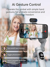 Load image into Gallery viewer, 3-Axis Phone Gimbal, Gimbal Stabilizer for iPhone w/AI Vision Sensor, Portable Gimbal for iPhone/Andriod, iPhone Gimbal Built in Fill Light Perfect for TikTok YouTube-Smart AI XPro Grey
