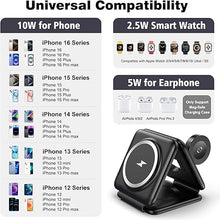 Load image into Gallery viewer, Magnetic Wireless Charger for iPhone: Fodable 3 in 1 Charging Station for Multiple Apple Devices - Travel Charging Pad Dock for Apple Watch iPhone 16 15 14 13 12 Pro Max Plus &amp; Airpod
