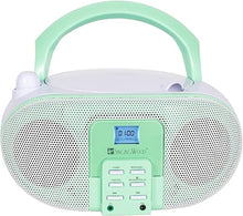 Load image into Gallery viewer, SingingWood GC01 Macarons Series Portable CD Player Boombox with AM FM Stereo Radio Kids CD Player LCD Display, Front Aux-in Port Headphone Jack, Supported AC or Battery Powered -Pistachio
