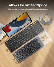Load image into Gallery viewer, ProtoArc Foldable Compact Keyboard, XK04 Portable Bluetooth Keyboard with PU Leather Cover, Pocket-Sized Wireless Travel Keyboard for iPad, iPhone, Smartphone, Tablet and Laptop- Gray
