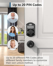 Load image into Gallery viewer, TEEHO TE001 Keyless Entry Door Lock with Keypad - Smart Deadbolt Lock for Front Door with 2 Keys - Auto Lock - Easy Installation - Matte Black

