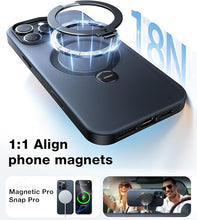 Load image into Gallery viewer, TORRAS 360°Spin for iPhone 16 Pro Case with Camera Control Button, Fit for MagSafe, Built-in Kickstand &amp; Ring Holder, Mil-Grade Protective Camera Capture Cover Case for iPhone 16 Pro, Black 6.3''
