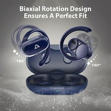 Load image into Gallery viewer, 1Mii Open Ear Headphones, Wireless Sports Earbuds 60 Hours Long Playtime with Charging Case, Snug Fit Bluetooth Earbuds with Rotatable Ear Hooks, ENC Clear Calls Premium Sound IPX4 Waterproof (Blue)
