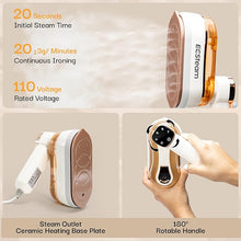 Load image into Gallery viewer, Portable Steamer for Clothes, 2-in-1 Steamer &amp; Iron,1200W, Useful Handheld Design with Penetrating Steam and Ceramic Heat Panel, Fast Heat-Up, Lightweight, Home Essentials and Travel Essentials.
