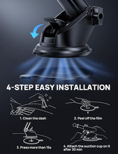 Load image into Gallery viewer, [2024 Newest] Dashboard Phone Holders for Your Car (+Air Vent Clip) [Military Grade Stable] , Car Cell Phone Holder, Rotatable Suction Cup Car Phone Mount for All Phone (Diamond Black)
