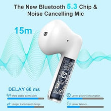 Load image into Gallery viewer, Wireless Earbuds, Bluetooth 5.4 Headphones In Ear with Noise Cancelling Mic, Bluetooth Earbuds Stereo Bass, IP7 Waterproof Sports Earphones, 32H Playtime USB C Charging White Ear Buds for Android iOS
