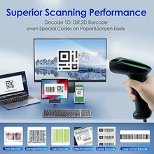 Load image into Gallery viewer, FYJ Handheld 1D 2D Barcode Scanner with Stand Wired Automatic QR Code Scanners Long USB Cable Bar Code Reader for Library,Store,Supermarket,Warehouse
