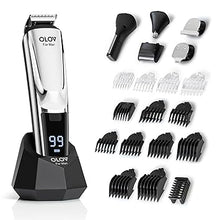 Load image into Gallery viewer, Beard Trimmer, 21 Piece Mens Grooming Kit for Beard &amp; Mustache Trimming, Electric Shaver, Nose Hair Trimmer, Cordless Hair Clippers, Waterproof, Silver
