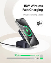 Load image into Gallery viewer, Baseus PicoGo W2 Wireless Charger, Qi2 Certified 15W Magnetic Charger Stand with 65W Retractable Cable, 2-in-1 Wireless Charging Station for Tablet, iPhone 16/15/14/13/12 Series, AirPods
