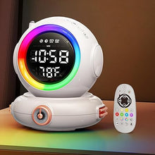 Load image into Gallery viewer, Sunrise Alarm Clock with Sunrise Simulation Wake Up Light with Remote Control, Astronaut Dual Alarms, Wireless Speaker, 6 Natural Sounds, Heavy Sleepers, FM Radio, Ideal Gifts for Kids Teens
