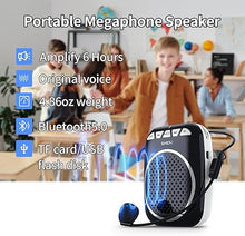 Load image into Gallery viewer, SHIDU Voice Amplifier, Portable Speaker with Microphone Megaphone PA System Support Bluetooth/TF Card and U-Disk Play Music for Teachers, Tour Guides, Training
