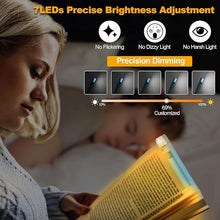 Load image into Gallery viewer, Book Reading Light,Silent Touch Book Lamp for Reading in Bed,Rechargeable Clip on Booklight with 3 Amber Colors &amp; 7 LEDs Precise Dimming for Eye Caring Night Reading,Book Lovers,Kids,Blue
