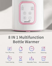 Load image into Gallery viewer, GROWNSY Bottle Warmer, Fast Baby Bottle Warmer for All Bottles, Milk Warmer for Breastmilk or Formula, Smart Temperature Control and Automatic Shut-Off- Pink
