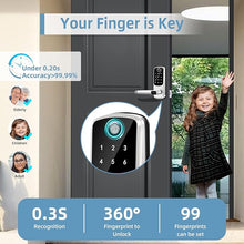 Load image into Gallery viewer, Keyless Entry Door Lock with Keypad - Fingerprint Door Lock - Door Handle Lock with Code - Smart Lock for Front Door - Electronic Digital Keypad Door Lock - Auto Lock &amp; App Control
