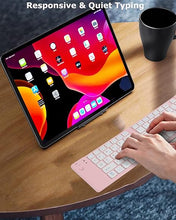 Load image into Gallery viewer, Wireless Keyboard Pink Foldable Bluetooth Keyboard Slim Small Quiet Portable Compact Handheld Full Size Pocket Travel Folding Keyboard for PC Laptop Computer Phone Samsung Tablet iPhone iPad Mac
