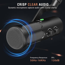 Load image into Gallery viewer, FIFINE XLR/USB Podcast Dynamic Microphone for Streaming, Studio XLR Microphone, PC Streamer Mic All Metal with Mute Button, Headphone Jack, for Vocal Voice Over Music Recording-AmpliTank Tank3

