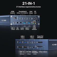Load image into Gallery viewer, ACASIS Thunderbolt 4 Dock - 21 Ports,MacBook Pro Docking Station Dual Monitor?8K60Hz HDMI, 2.5 GbE Ethernet, SD/TF 4.0, 10Gbps USB C/A 3.2 Gen2, 3.5mm Audio, 40Gbps Dock for Mac M1/M2/M3 Pro/Max
