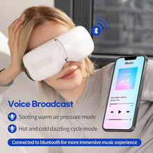 Load image into Gallery viewer, HubiCare FSA/HSA Eligible Eye Massager with Heat and Cooling Eye Masks with Hot and Cold Theraphy with Bluetooth for Migraine Relief, Dry Eyes, Relax and Reduce Eye Strain, Gifts for Women/Men
