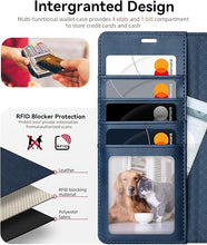 Load image into Gallery viewer, OCASE Compatible with Galaxy S25 Ultra Wallet Case, PU Leather Flip Folio Case with Card Holders RFID Blocking Kickstand [Shockproof TPU Inner Shell] Protective Phone Cover 6.9 Inch 2025, Spliced Blue
