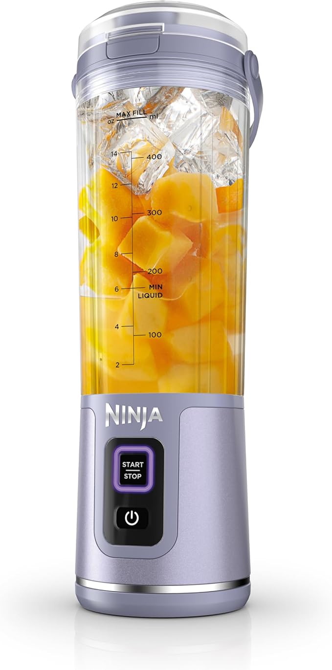 Ninja Blast Portable Blender, Cordless, 18oz. Vessel, Personal Blender For-Shakes and Smoothies, BPA Free, Leakproof-Lid and Sip Spout, USB-C Rechargeable, Dishwasher Safe, Tinted Lavender, BC151LD