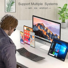 Load image into Gallery viewer, ROCK&amp;ROWN Foldable Bluetooth Keyboard, Wireless Portable Keyboard with Touchpad, Folding Travel Keyboard for iOS/Android/Windows
