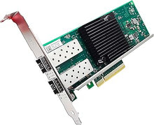 Load image into Gallery viewer, 10Gb PCI-E NIC Network Card Dual SFP+ Port Ethernet Converged LAN Adapter CNA Compatible with Intel X710-DA2 PCI Express x8/x16 Networking Server Support Windows/Linux/VMware
