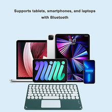 Load image into Gallery viewer, Wireless Keyboard with Touchpad, Ultra-Thin Rechargeable Bluetooth Keyboard Mini Wireless Keyboard with trackpad Round Key for iPad pro/iPad/iOS/Mac OS/Windows/Android (Dark Green)
