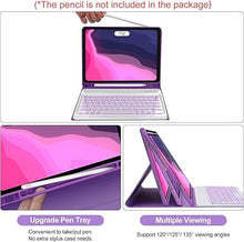 Load image into Gallery viewer, iPad Air 13 inch Keyboard Case (M2, 2024), Detachable Bluetooth Keyboard| 7 Colors RGB Backlit| Slim Folio Cover with Pencil Holder for iPad Pro 12.9 inch 6th 2022/5th 2021/4th 2020/3rd 2018 Gen PUR
