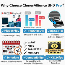 Load image into Gallery viewer, UHD Pro, 4K Video Recorder, HDMI Capture DVR with H.265/H.264 Codec, Cinematic 4K@24fps Recording(Up to 4K@30fps), No PC Required.
