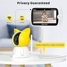 Load image into Gallery viewer, Baby Monitor with Camera and Audio, 1080P Baby Monitor No WiFi, 5&#39;&#39; LCD Screen, Night Vision, 1000ft Long Range, VOX, 8 Lullabies, 2-Way Talk, and Remote Pan Tilt Zoom
