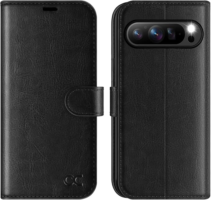 OCASE Compatible with Google Pixel 9 Pro XL Wallet Case, PU Leather Flip Folio Case with Card Holders RFID Blocking Kickstand [Shockproof TPU Inner Shell] Phone Cover 2024, Black