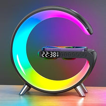 Load image into Gallery viewer, Smart LED Table Lamp?Bluetooth Speaker Alarm Clock with Wireless Charger?with App Control for Bedroom, Office, and Home Decor (Black)
