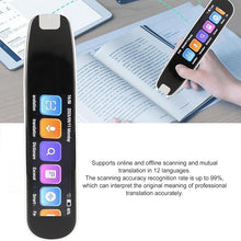 Load image into Gallery viewer, Fockety Translation Pen Scanner, 3in Portable Reading Pen Offline Translation Pen 134 Language Translator Device Text to Speech Real Time Reader Pen Dictionary Pen for Travel, Study
