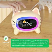 Load image into Gallery viewer, Kids Alarm Clock Ok to Wake Alarm Clock for Kids, Toddlers Night Light Clock for Bedroom, Cat Alarm Clock with Sleep Training and Sound Machine, Birthday Gift for Boy Girls Children
