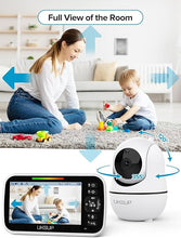 Load image into Gallery viewer, Baby Monitor with Camera and Audio- Video Baby Monitor with 960ft Long Range, Remote Pan-Tilt-Zoom, Night Vision, Temperature Sensor, 2-Way Talk, 8 Lullabies, 30-Hour Battery &amp; No WiFi
