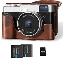 Load image into Gallery viewer, Upgraded 4K Digital Camera with Leather Case, 48MP Vlogging Cameras for Photography and Video with Viewfinder, Point and Shoot Camera for YouTube with 32G Card &amp; 2 Batteries
