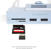 Load image into Gallery viewer, Satechi Clamp Hub USB-C – USB-C Data Port, USB-A 3.0 Data Ports, Micro/SD Card Reader – for Apple Studio Display and 24-inch iMac M1 2021. Not Compatible with 2020 and Earlier iMac Models (Blue)
