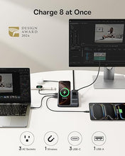 Load image into Gallery viewer, Baseus Nomos 8-in-1 Magnetic Charging Station, Qi2 Certified 15W Wireless Charger for Magsafe, iPhone 16/15 Pro Max, Foldable Slim Power Strip with 3AC &amp; 4USB, Fast Desktop Charger for MacBook
