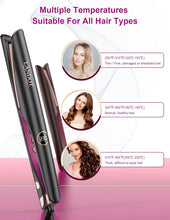 Load image into Gallery viewer, LANDOT Hair Straightener and Curler 2 in 1 - Twist Straightening Curling Iron Combo - Flat Iron Curling Iron in One for Curl Wave Straighten Hair
