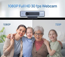 Load image into Gallery viewer, Enther Webcam HD 1080P with Microphone,Business Web Camera,Laptop Desktop Full HD Web Computer Camera,Plug and Play,for Zoom/Skype/Teams, Video Conferencing, Teaching, Streaming, and Gaming
