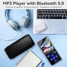 Load image into Gallery viewer, Fohil 128GB MP3 Player with Bluetooth 5.0, Portable Digital Music Player with HiFi Sound, 2.4&quot; Screen MP3 Player Built-in HD Speaker Support FM Radio Voice Recorder E-Book TF Card
