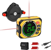 Load image into Gallery viewer, PREXISO 3-in-1 Digital Angle Gauge Magnetic with Laser Level, Rechargeable Digital Level with Wall Mount Base, 0-90° &amp; 0-180° Range, Angle Finder with Cross Line for Woodwork, Saw, Hanging Frames
