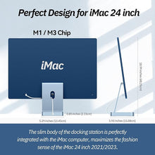 Load image into Gallery viewer, USB C Hub for iMac 24 inch 2021/2023, Minisopuru iMac USB Hub Support M.2 NVMe SSD, iMac Accessories for iMac M1/M3, iMac USB Adapter with USB C 10Gbps, USB A 3.2, SD/TF, M.2 SSD (Not Included), Blue.
