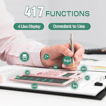 Load image into Gallery viewer, Rechargeable Scientific Calculator for Students, Pink 991ES MAX Foldable Science Calculator with Notepad 417 Function Solar Energy Science Calculators for Middle and High School Supplies (991ES-PK)
