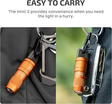 Load image into Gallery viewer, OLIGHT IMINI 2 EDC Rechargeable Keychain Flashlight, 50 Lumens Compact and Portable Mini Light, Tiny LED Keyring Lights with Built-in Battery Ideal for Everyday Carry and Emergencies (Orange)
